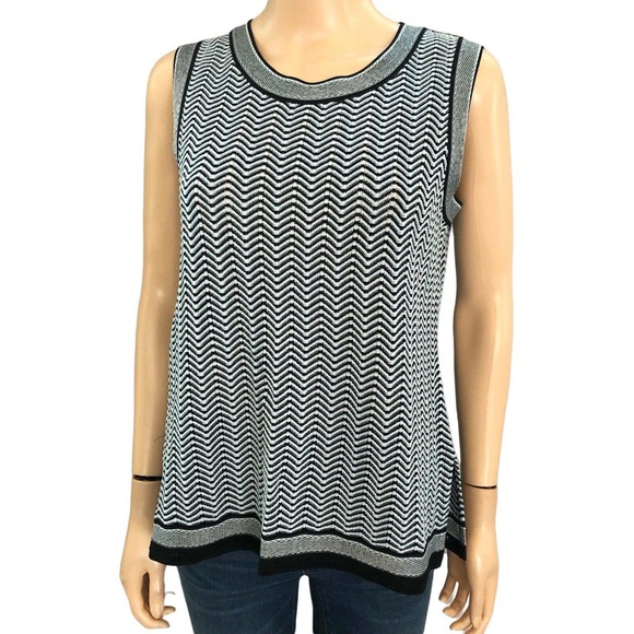 Misook Tops - Exclusively Misook Chevron Knit Tank Top Round Neck